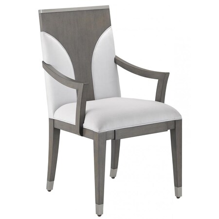 Currey and Company 7000-0221 Transitional Chair Finish, 23.75 inches, Chateau Gray/Brushed Steel